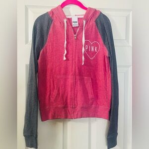 PINK Victoria's Secret Pink and Gray Hoodie